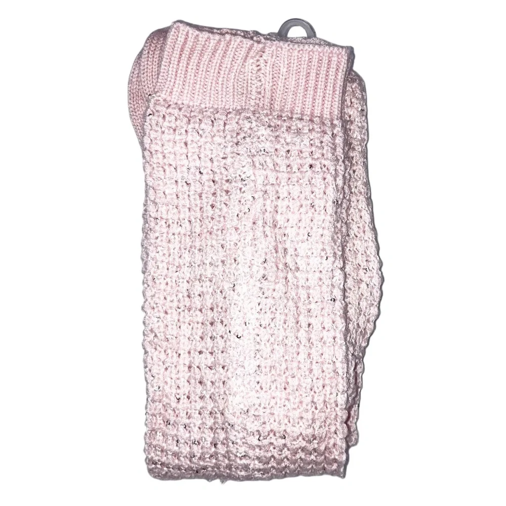 🌹 Victoria's Secret Cozy Cashmere Pink Sparkly Knee Thigh High Knit Socks XS/S